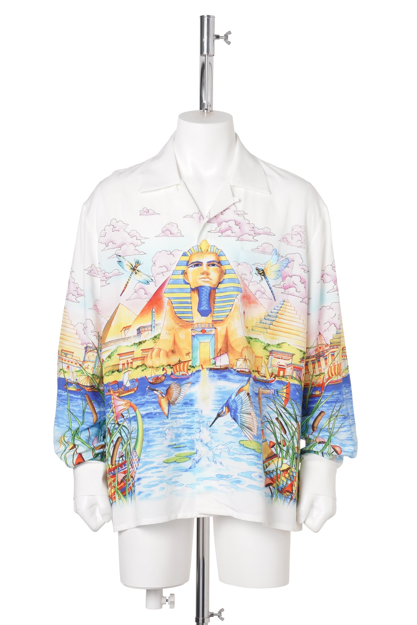 EGYPT AS IT WAS CUBAN COLLAR LS LINEN SHIRT / CSB161:EGYPT AS IT WAS