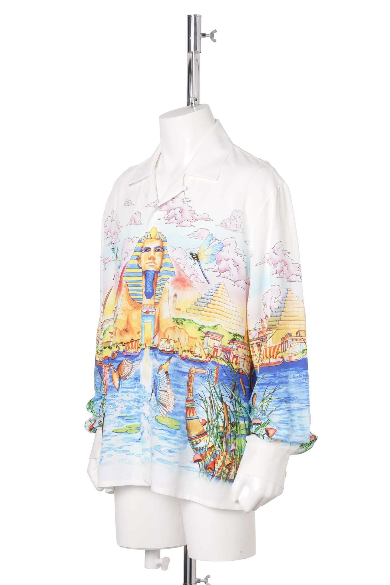 EGYPT AS IT WAS CUBAN COLLAR LS LINEN SHIRT / CSB161:EGYPT AS IT WAS