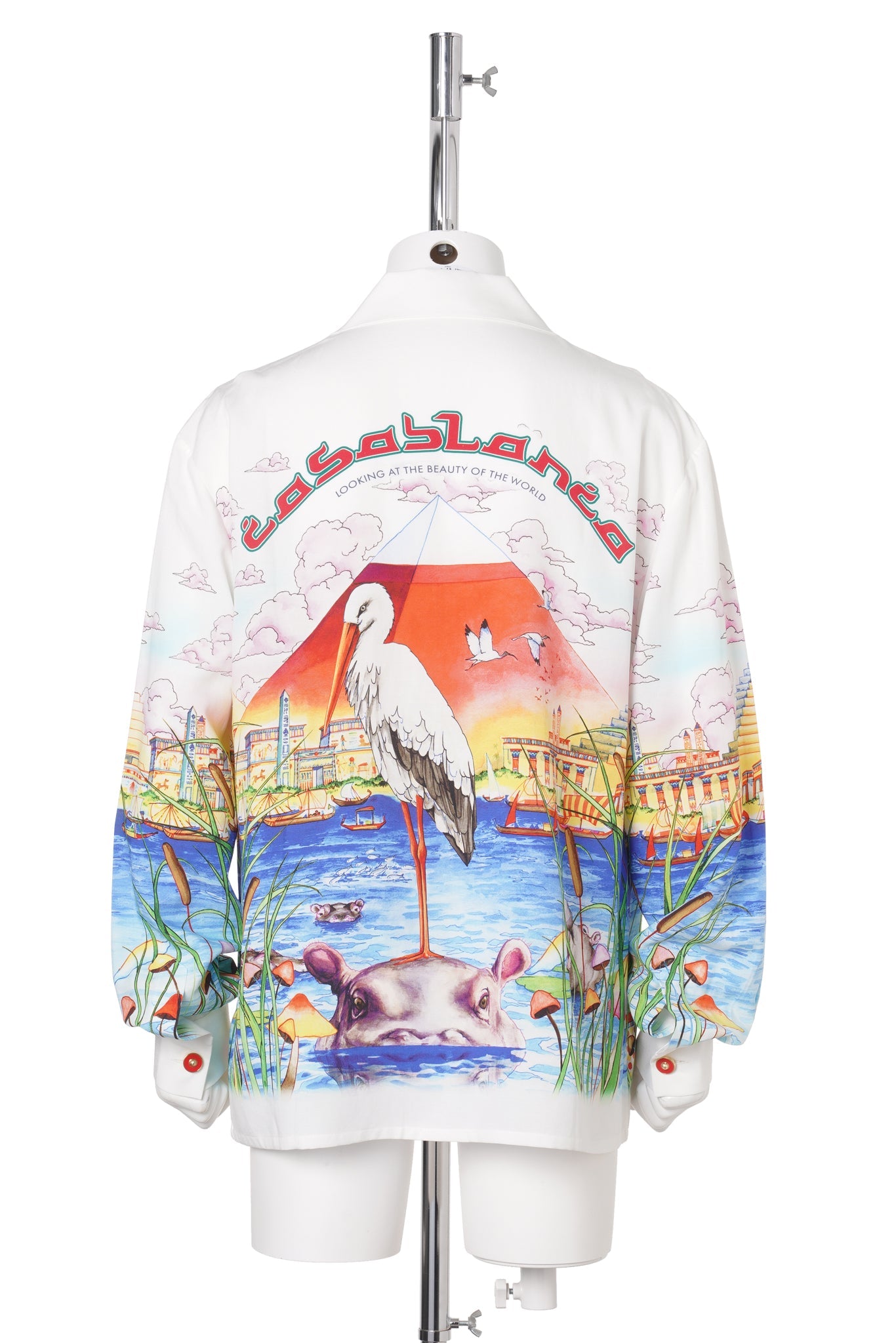 EGYPT AS IT WAS CUBAN COLLAR LS LINEN SHIRT / CSB161:EGYPT AS IT WAS