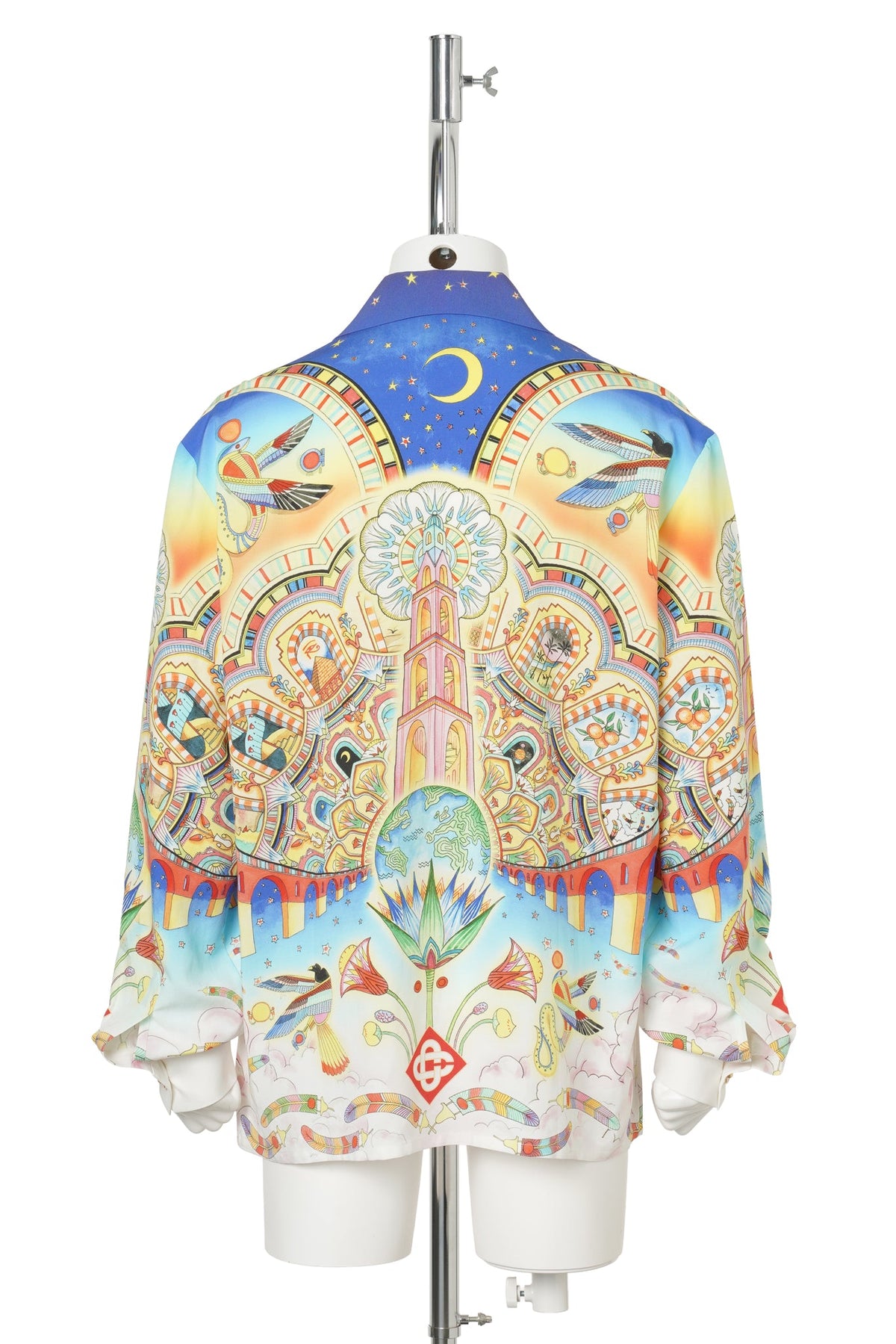 CUBAN COLLAR LS SHIRT / CSB267:BLUE LOTUS