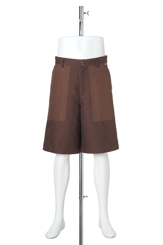 MONOGRAM CARGO SHORTS / CSB635:DARK BROWN