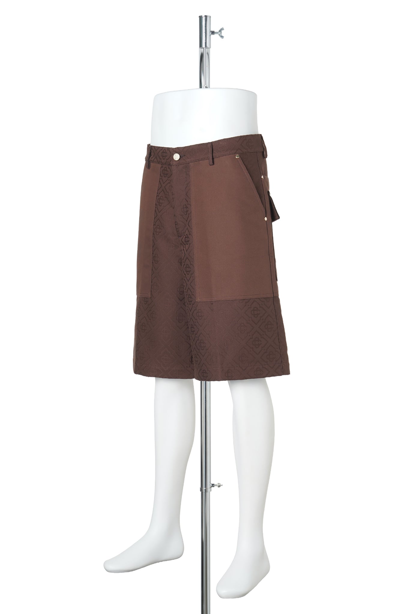 MONOGRAM CARGO SHORTS / CSB635:DARK BROWN