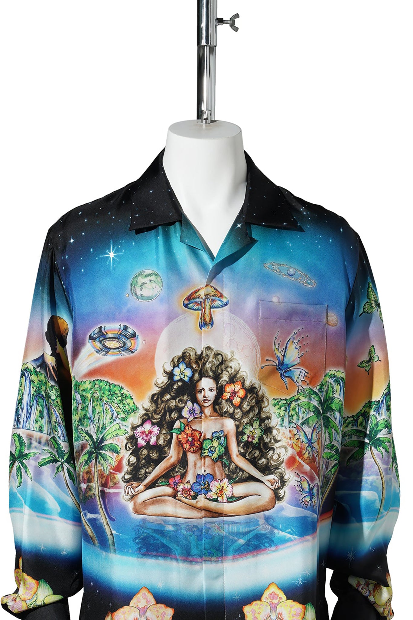 INNERSENSE/INNOCENCE BLACK CUBAN COLLAR LS SHIRT / CSB180:INNOCENCE
