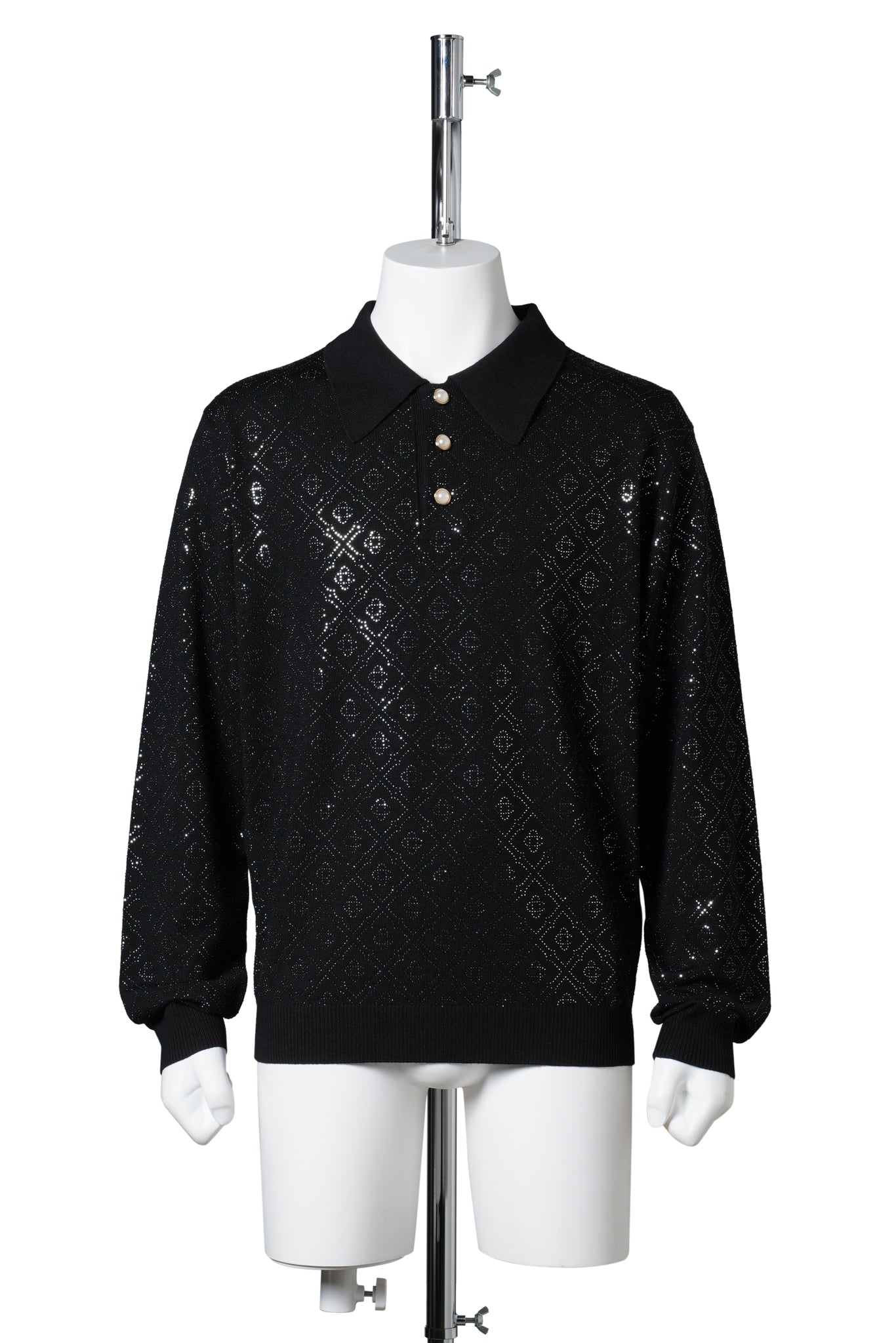 HOTFIX MONOGRAM LONG SLEEVE POLO SHIRT / CSB102:HOTFIX MONOGRAM