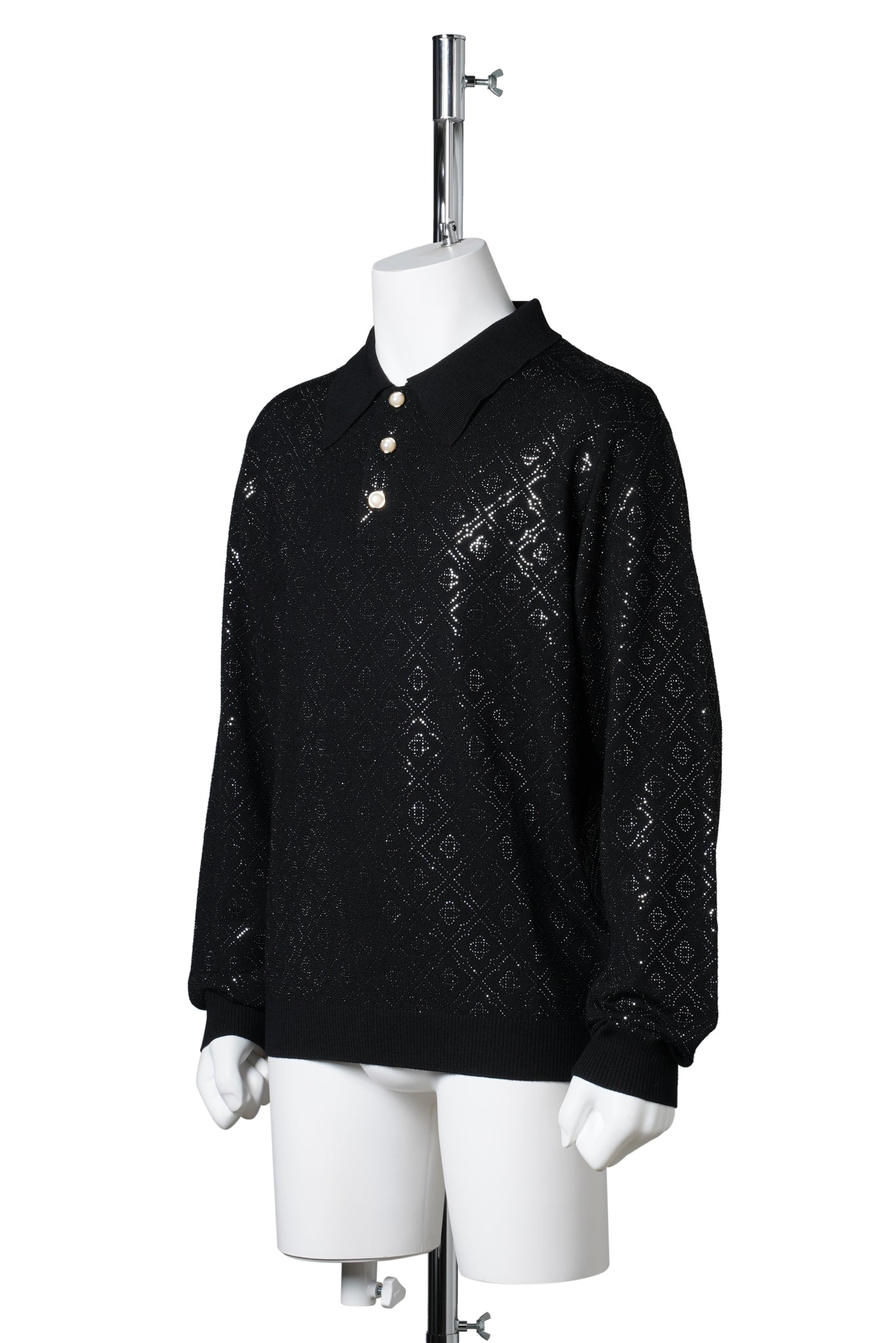HOTFIX MONOGRAM LONG SLEEVE POLO SHIRT / CSB102:HOTFIX MONOGRAM