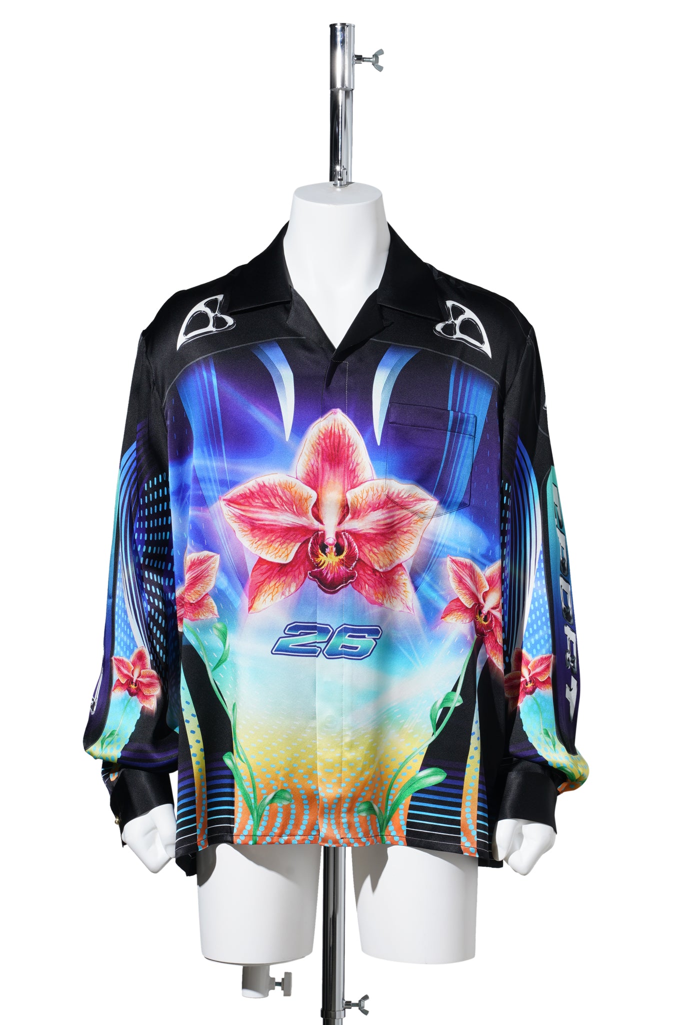ORCHID RACER CUBAN COLLAR LS SHIRT / CSB113:ORCHID RACER