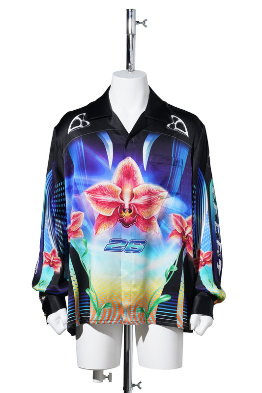 ORCHID RACER CUBAN COLLAR LS SHIRT / CSB113:ORCHID RACER