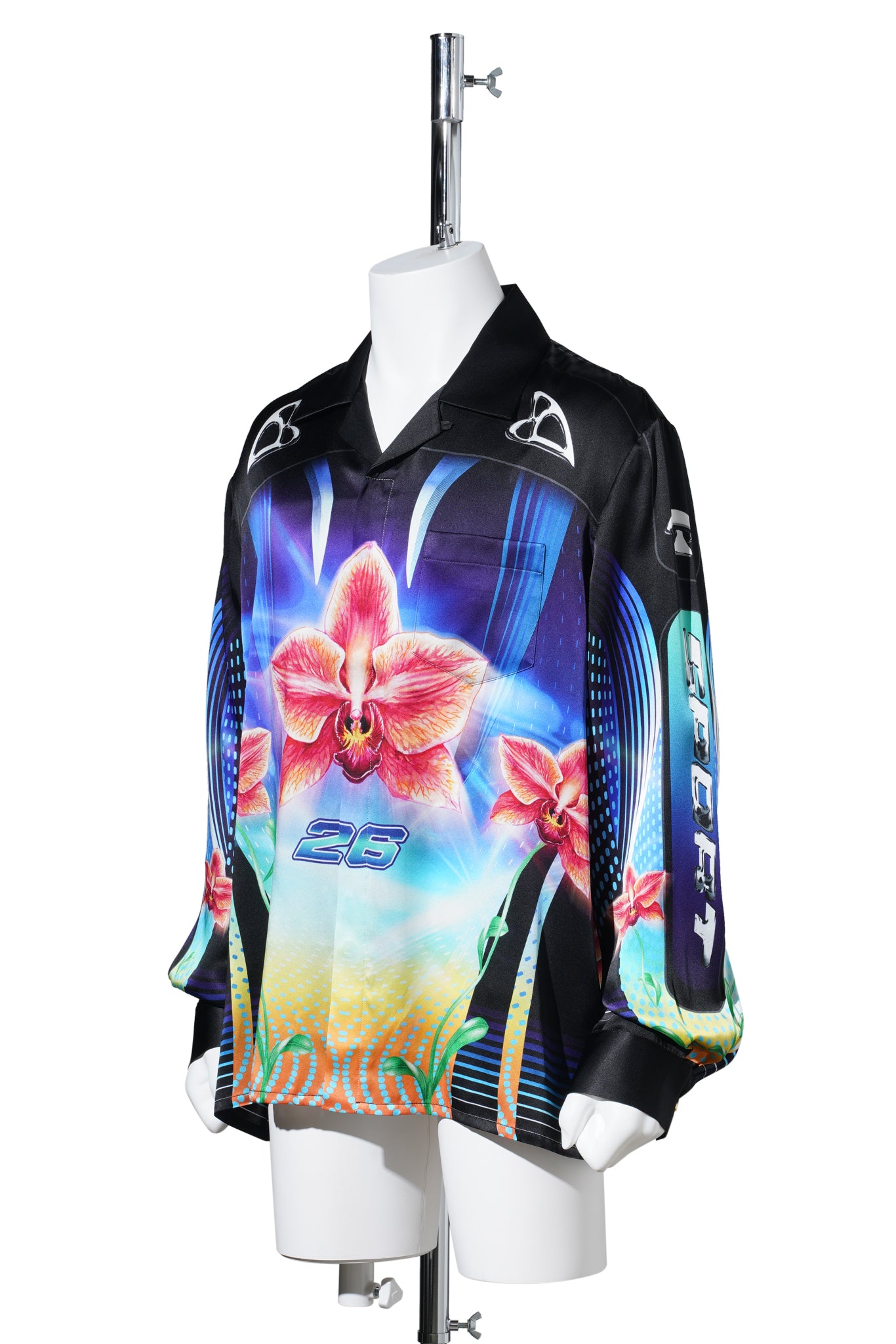 ORCHID RACER CUBAN COLLAR LS SHIRT / CSB113:ORCHID RACER