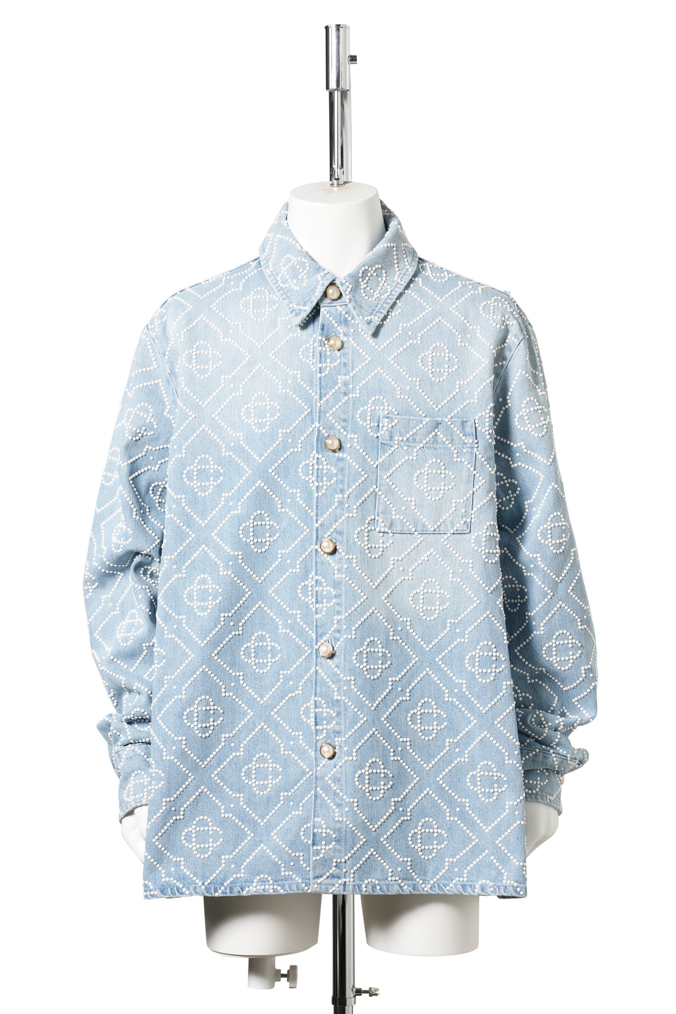 PEARL DENIM SHIRT / CSB245:PEARL MONOGRAM