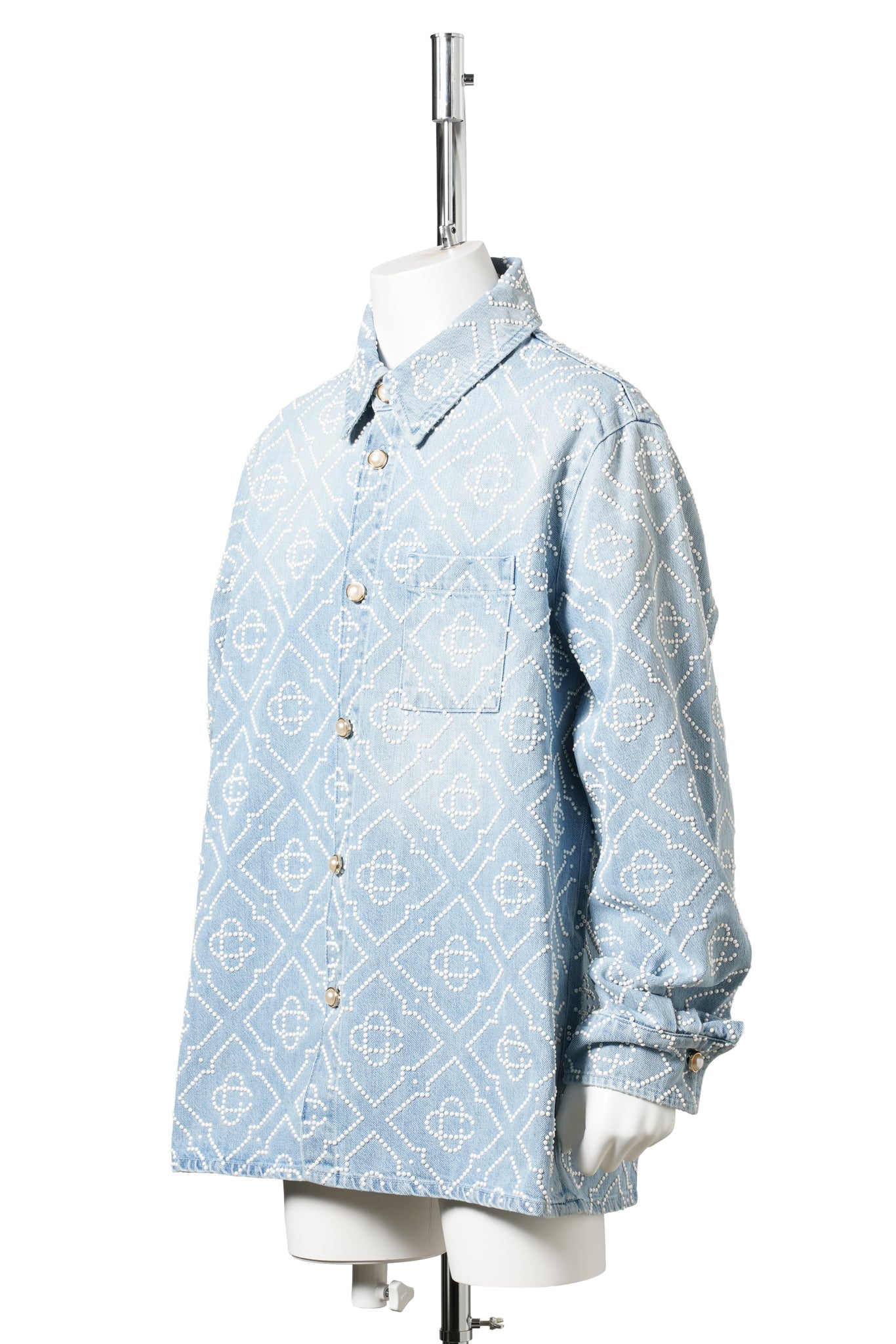 PEARL DENIM SHIRT / CSB245:PEARL MONOGRAM