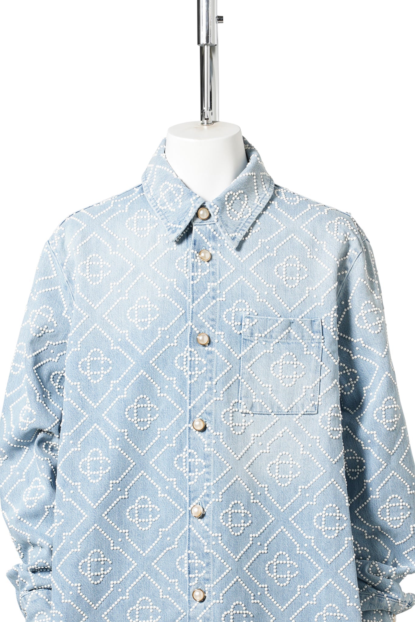 PEARL DENIM SHIRT / CSB245:PEARL MONOGRAM
