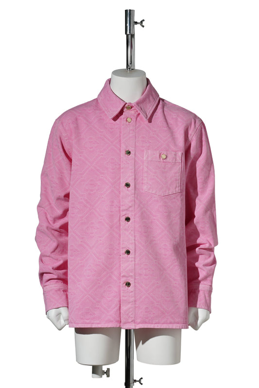 LASER MONOGRAM OVERSIZED DENIM SHIRT / CSB122:PINK LASER