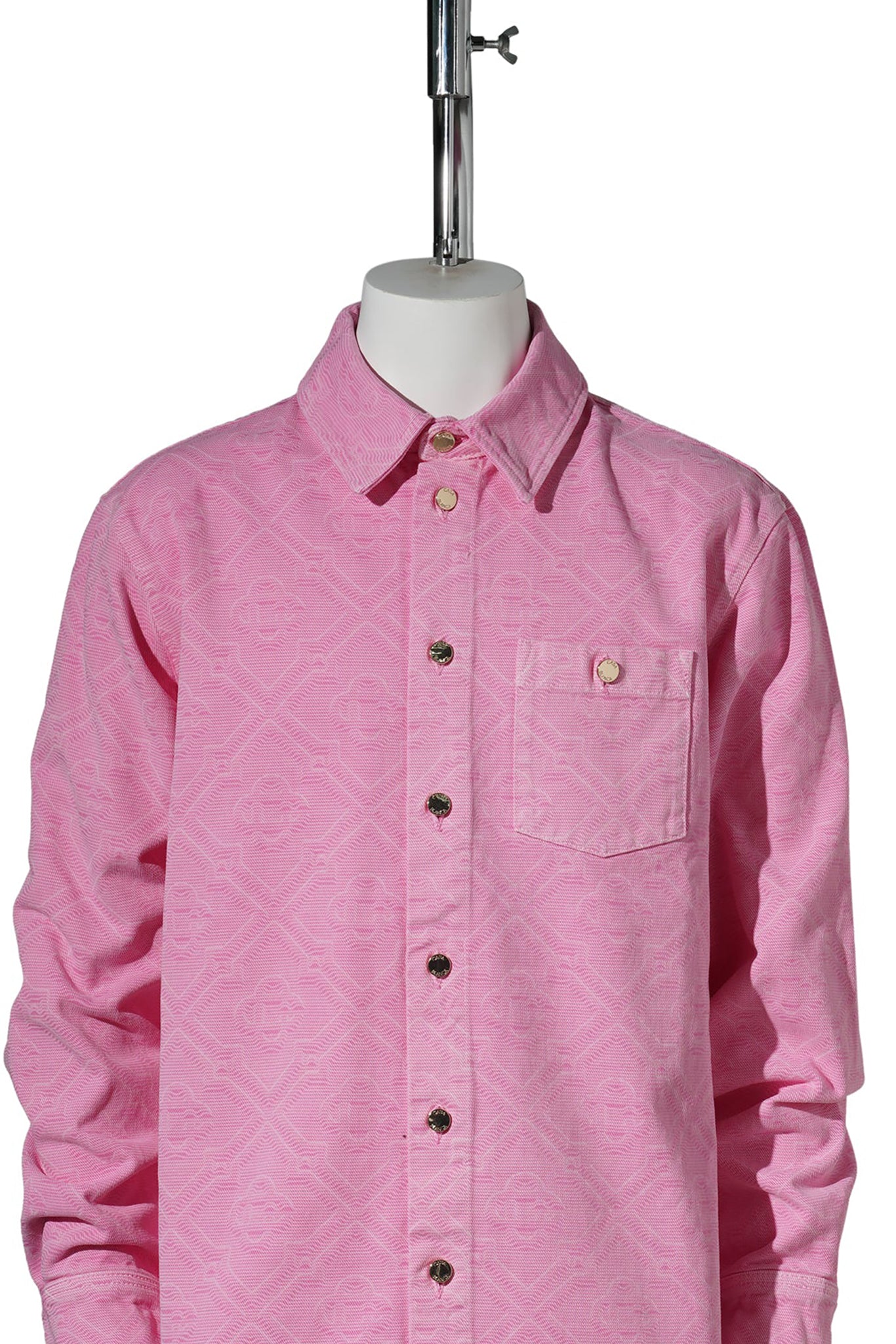 LASER MONOGRAM OVERSIZED DENIM SHIRT / CSB122:PINK LASER
