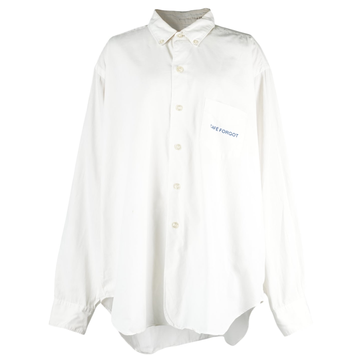 BUTTON DOWN / WHITE NAVY PRINT