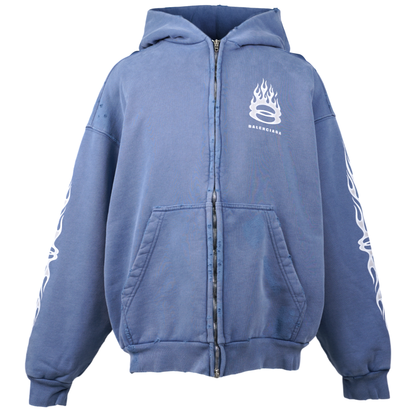 MEDIUM FIT ZIP-UP HOODIE / 4164:WASHED OUT BLUE