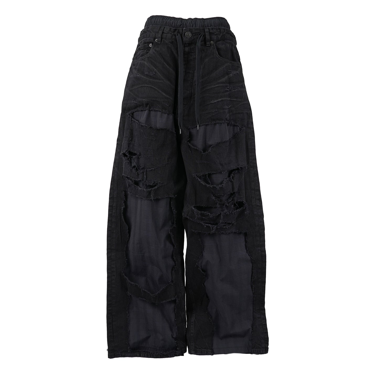 PATCHWORK PYJAMA PANTS / 1071:LIGHTWEIGHT BLACK