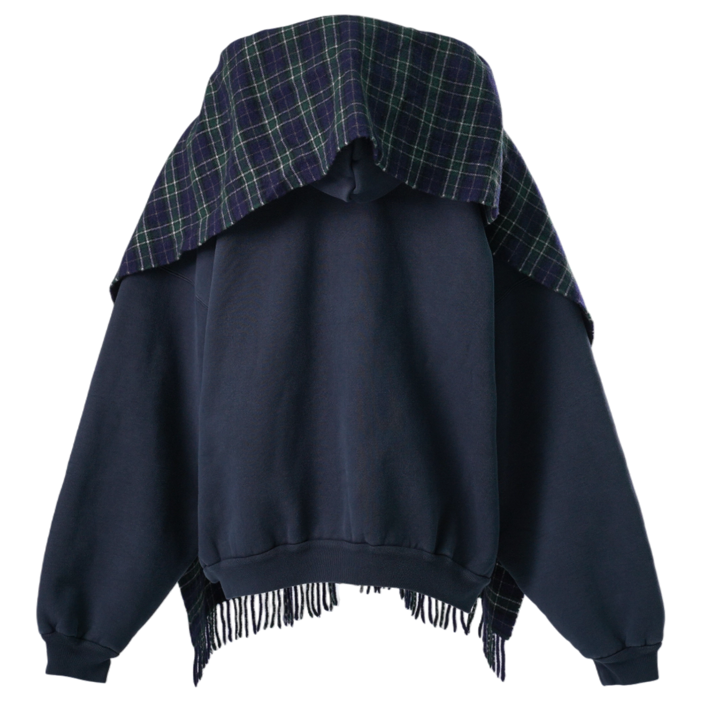 SCARF ZIP-UP HOODIE / 4021:DEEP BLUE/BLACK