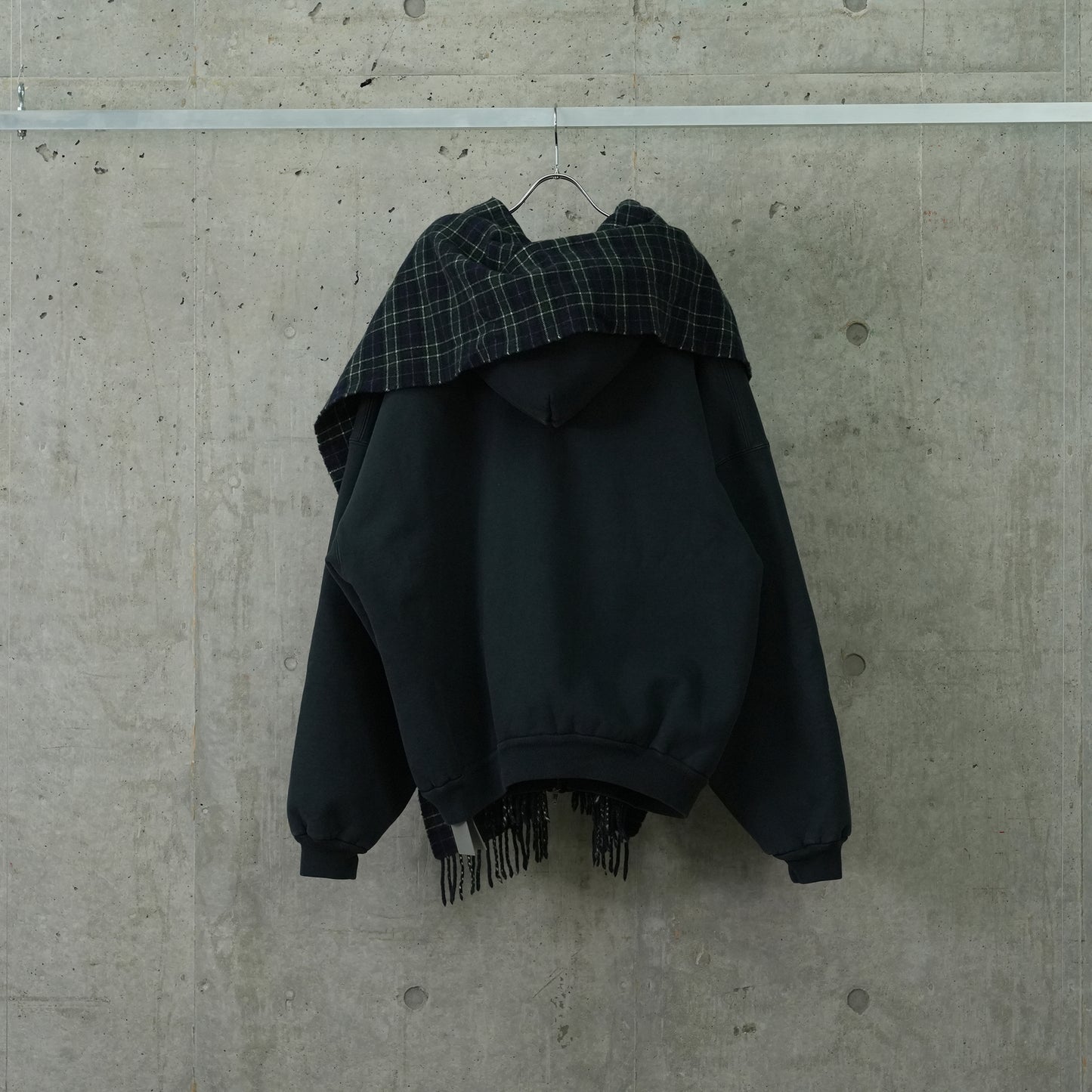 SCARF ZIP-UP HOODIE / 4021:DEEP BLUE/BLACK