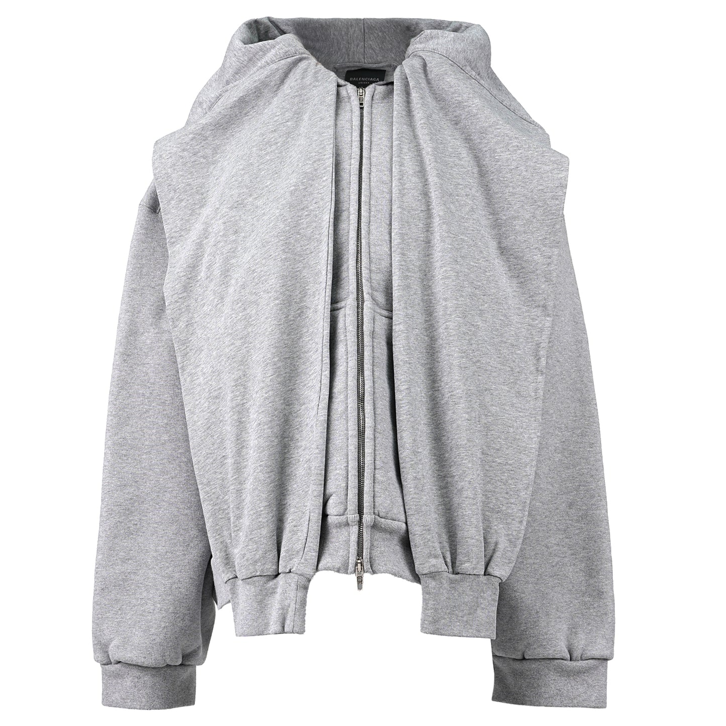 INCOGNITO LINE BOXY ZIP UP HOODED / 1300:HEATHER GREY