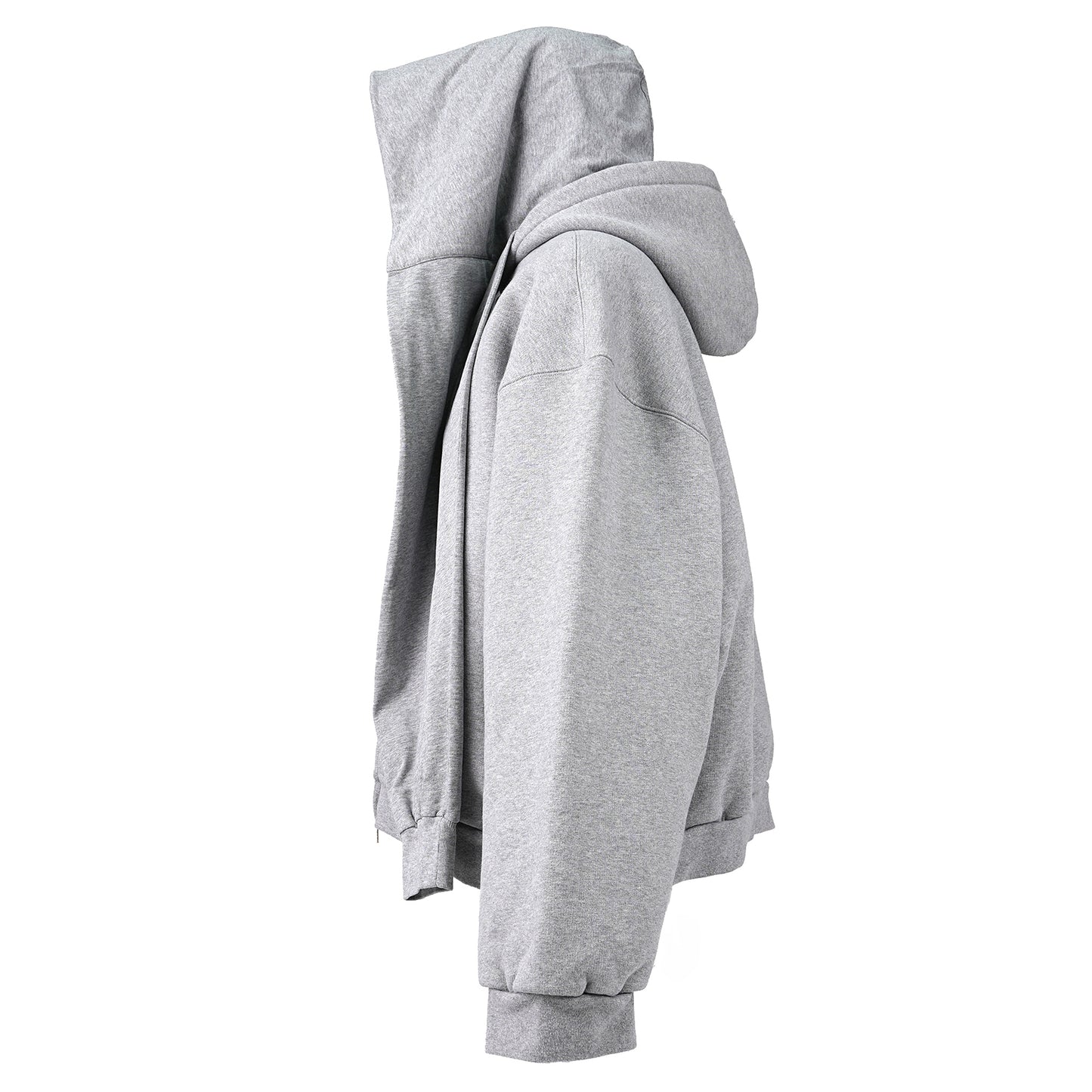 INCOGNITO LINE BOXY ZIP UP HOODED / 1300:HEATHER GREY