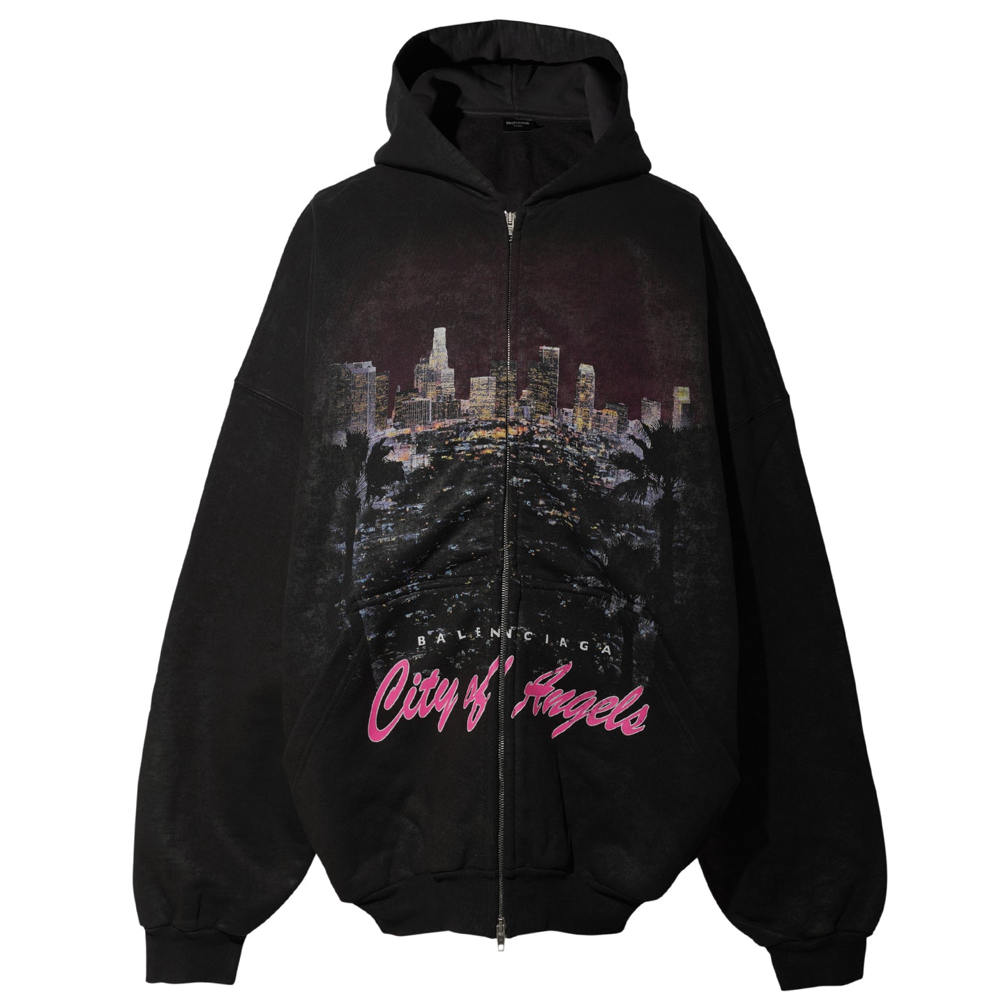 OUTERWEAR ZIP-UP HOODIE / 1041:FADED WASHED BLACK