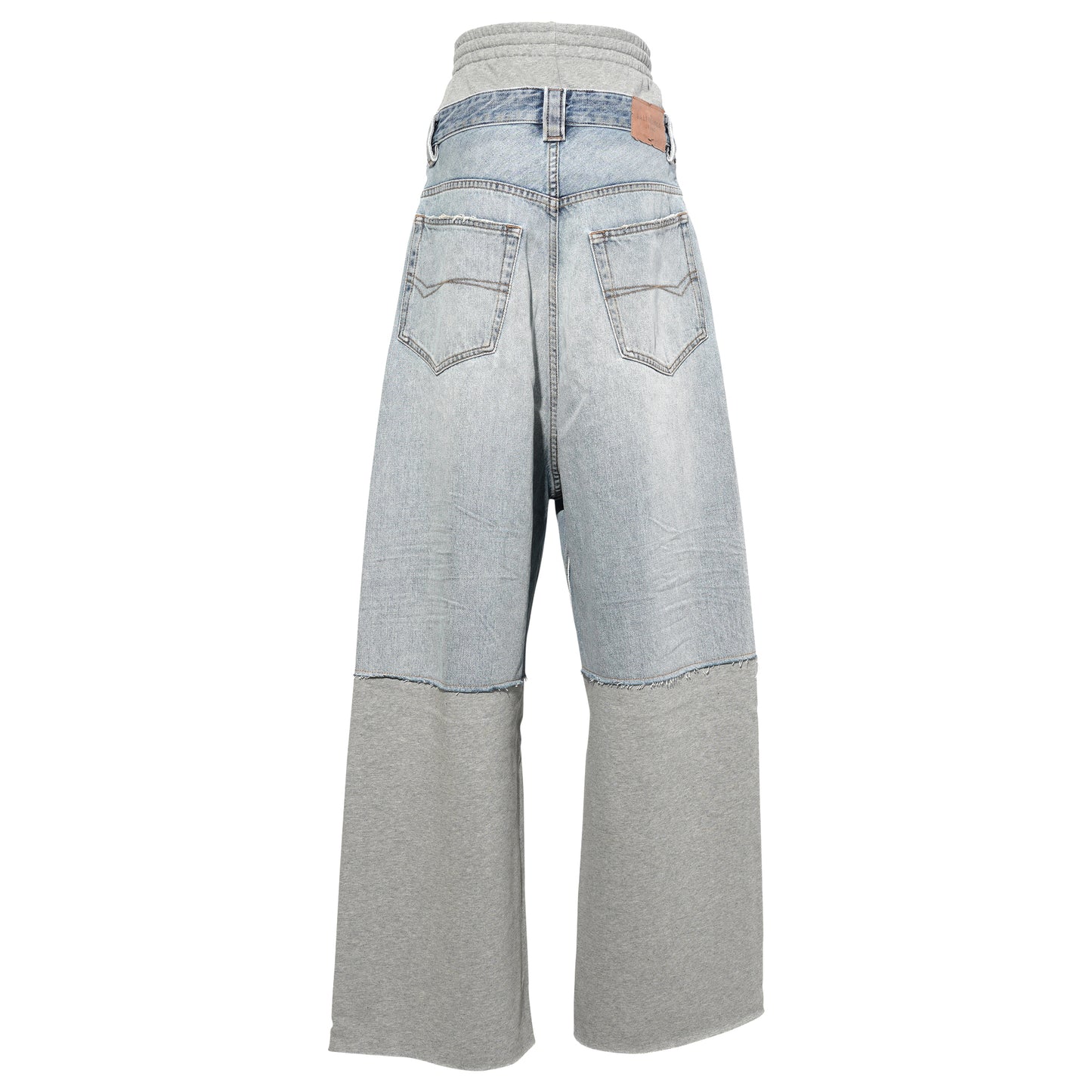 PATCHED MOLLETON BAGGY PANTS / 4200:LIGHT BLUE