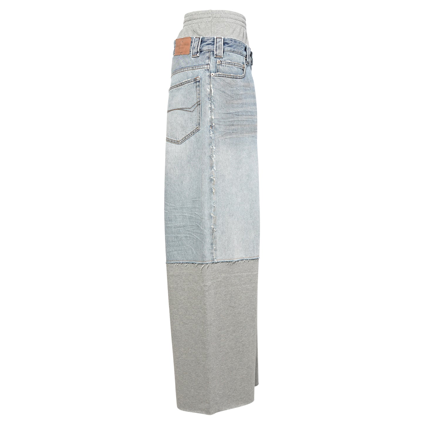 PATCHED MOLLETON BAGGY PANTS / 4200:LIGHT BLUE