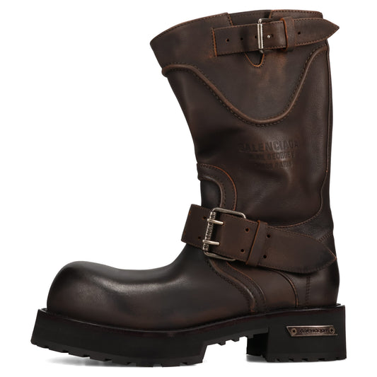 VENOM BOOTIE OLDED CALF LEATHER / MET / 2824:BROWN/SILVER