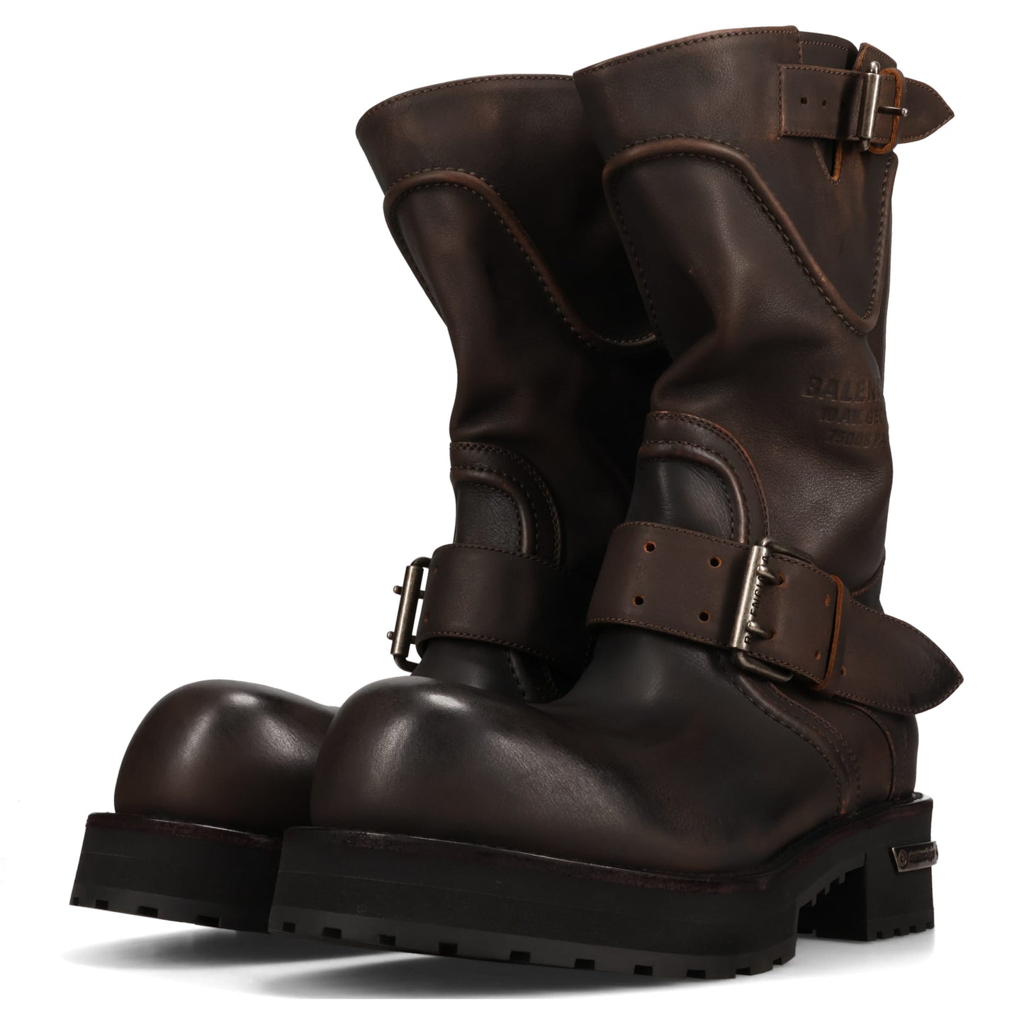 VENOM BOOTIE OLDED CALF LEATHER / MET / 2824:BROWN/SILVER