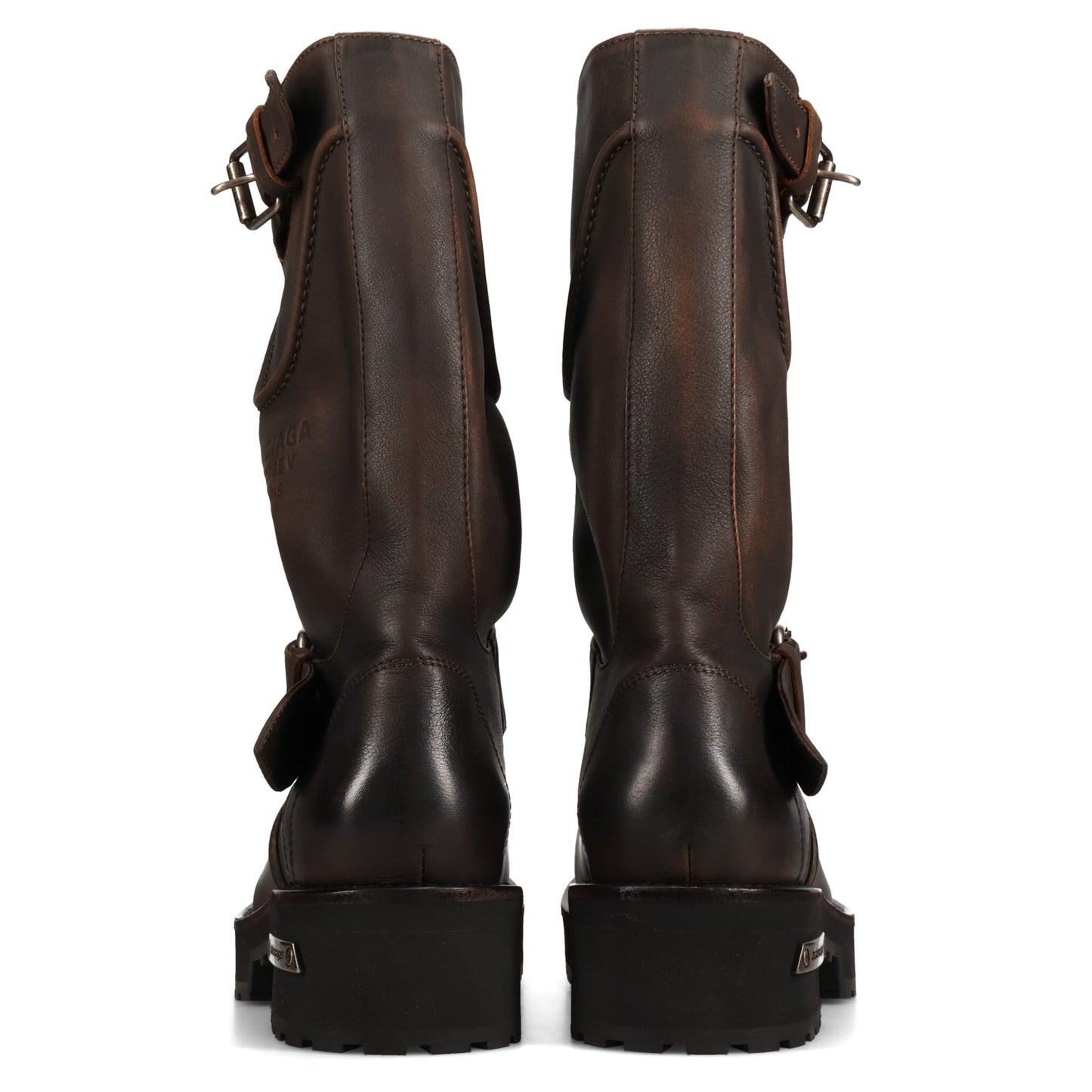 VENOM BOOTIE OLDED CALF LEATHER / MET / 2824:BROWN/SILVER