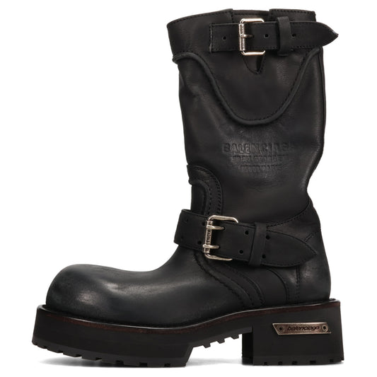 VENOM BOOTIE LEATHER/BUCKLES / 1080:BLACK/SILVER