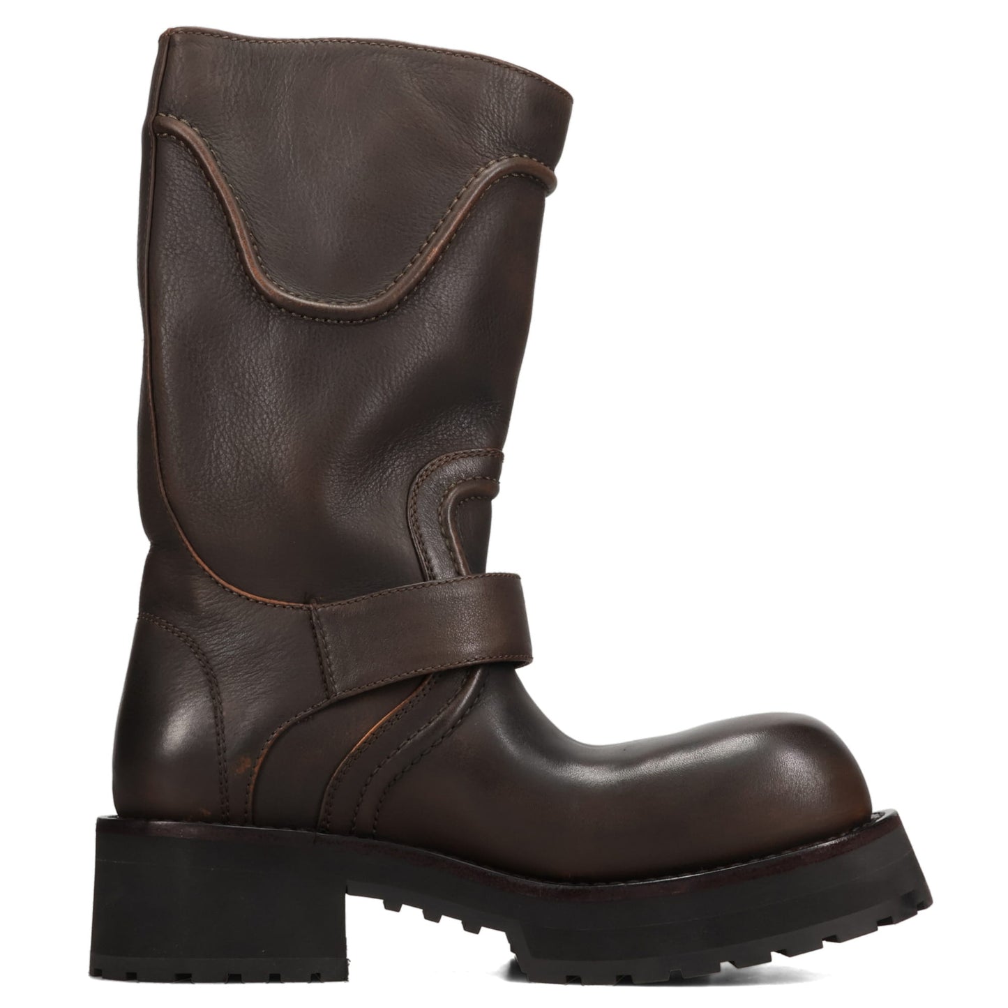 VENOM BOOTIE LEATHER/BUCKLES / 2824:BROWN/SILVER