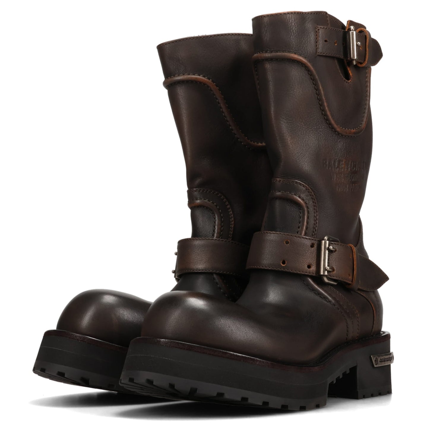 VENOM BOOTIE LEATHER/BUCKLES / 2824:BROWN/SILVER