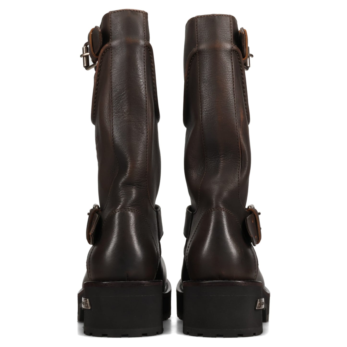 VENOM BOOTIE LEATHER/BUCKLES / 2824:BROWN/SILVER