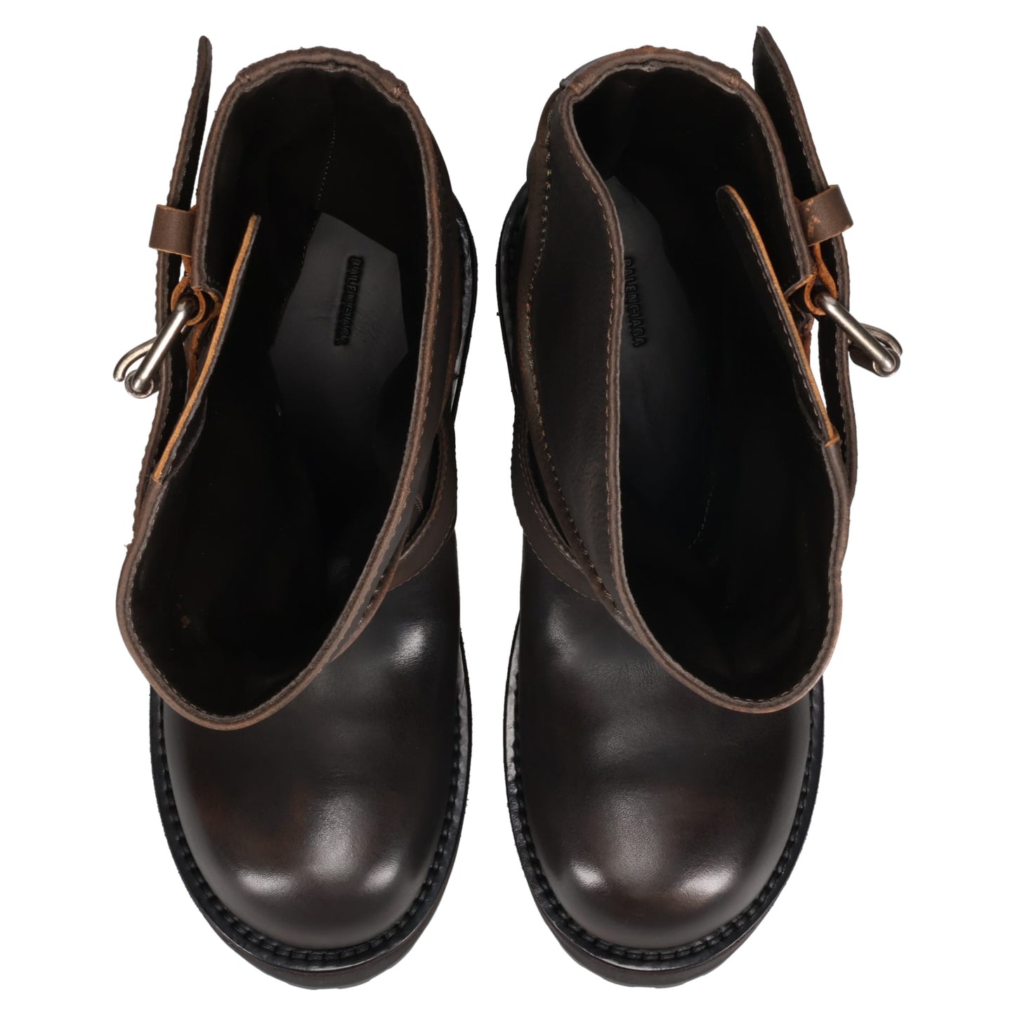 VENOM BOOTIE LEATHER/BUCKLES / 2824:BROWN/SILVER