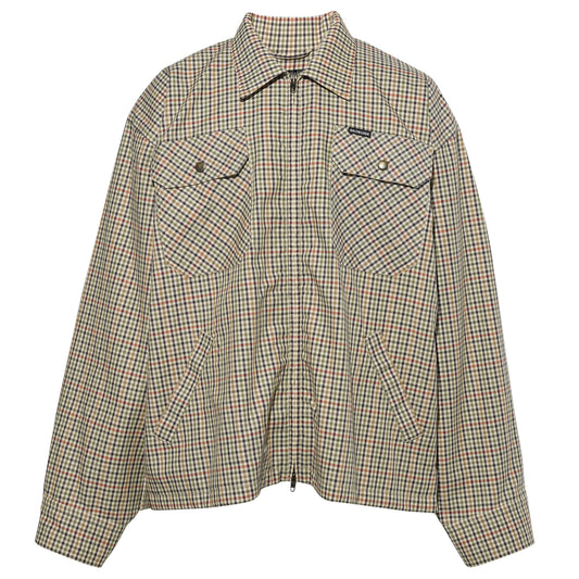 ZIP-UP SHIRT / 7778:BEIGE/KHAKI