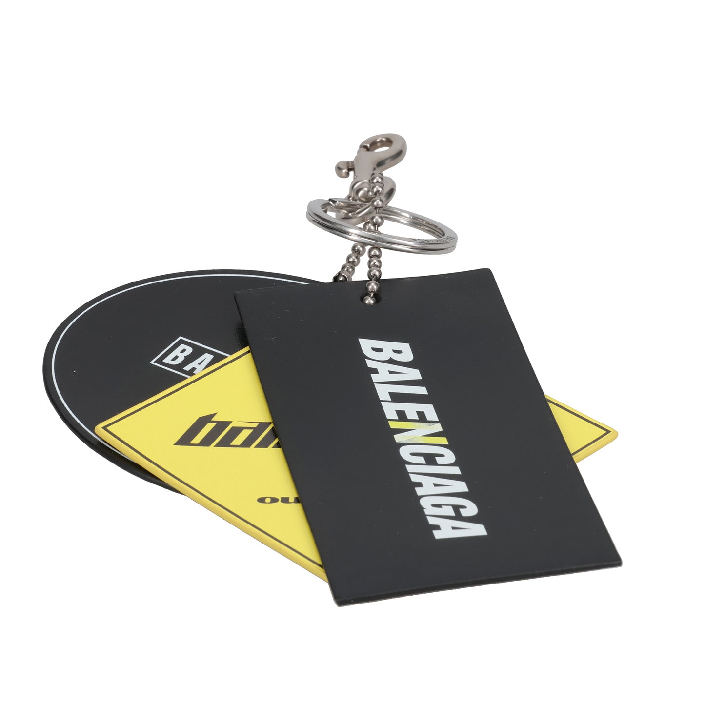 KEYRING 3 TAGS CHARM / 1176:BLACK/YELLOW
