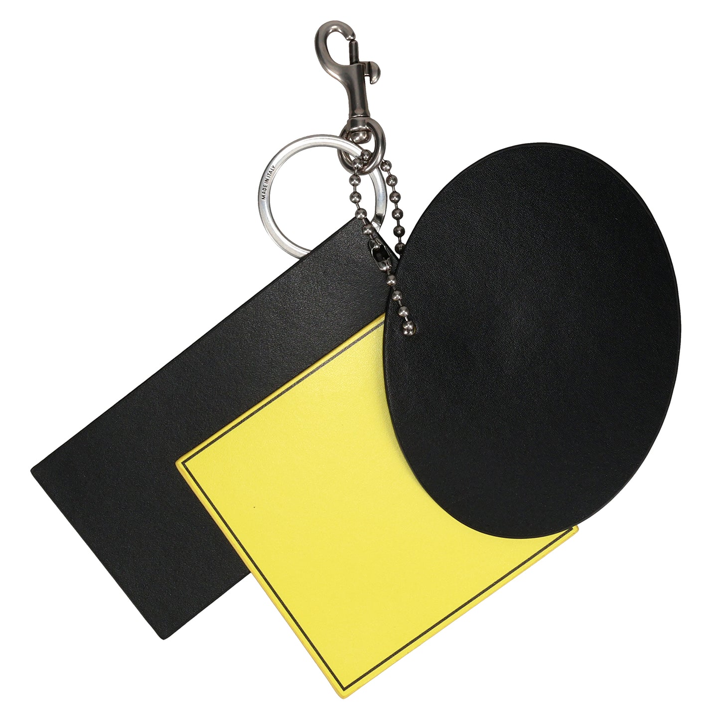 KEYRING 3 TAGS CHARM / 1176:BLACK/YELLOW