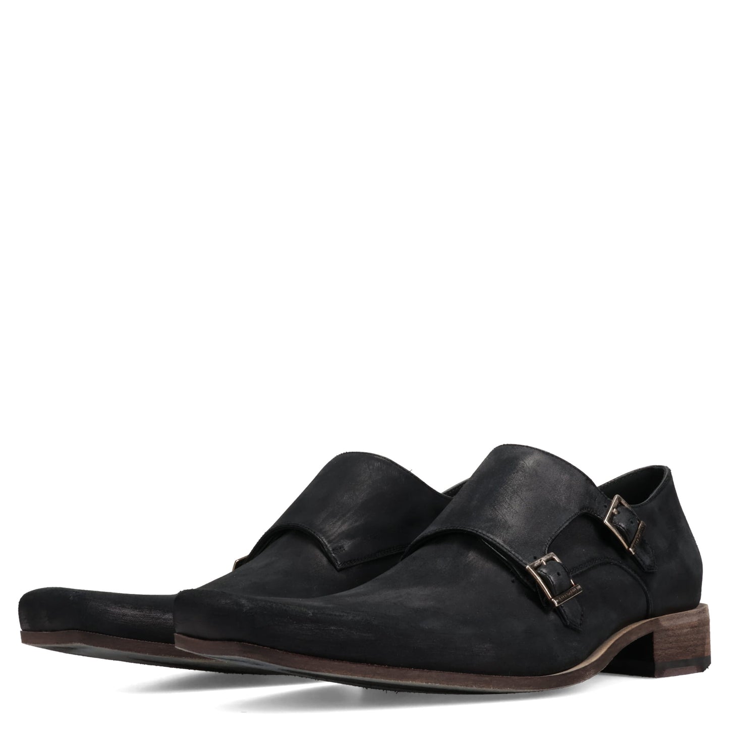 MONK EXT S.WORNOUT CALFSKIN/MET / 1081:BLACK/AGED SILVER