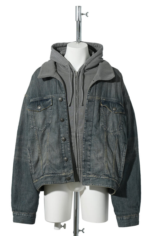 LAYERED LINED JACKET / 3394:NAVY/GREEN/YELLOW