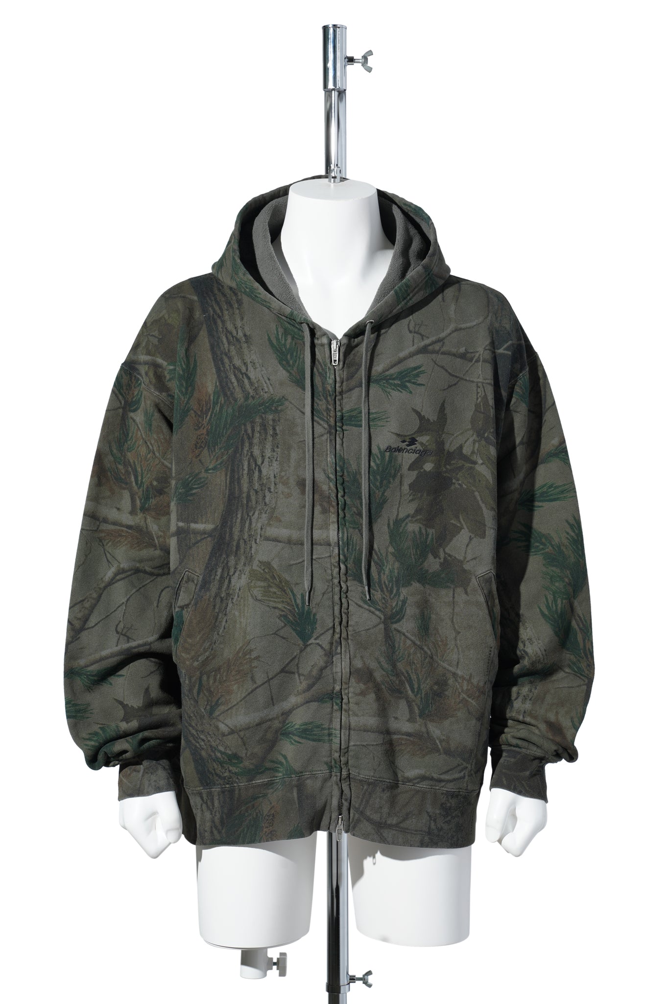 OVERSIZED ZIP-UP HOODIE / 3054:FOREST GREEN
