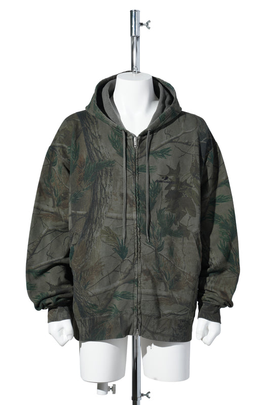 OVERSIZED ZIP-UP HOODIE / 3054:FOREST GREEN