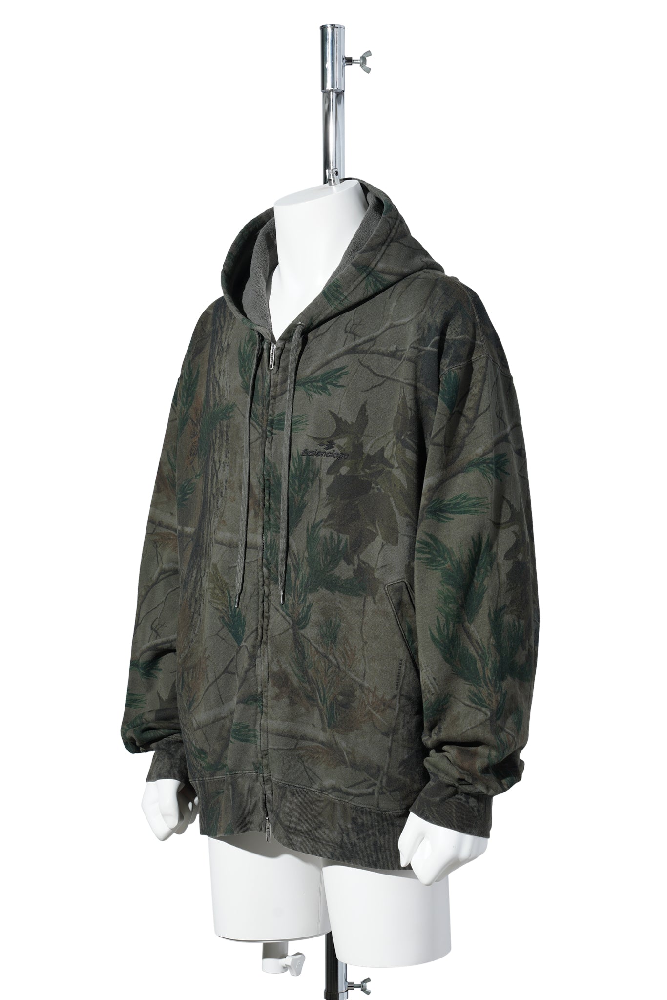 OVERSIZED ZIP-UP HOODIE / 3054:FOREST GREEN