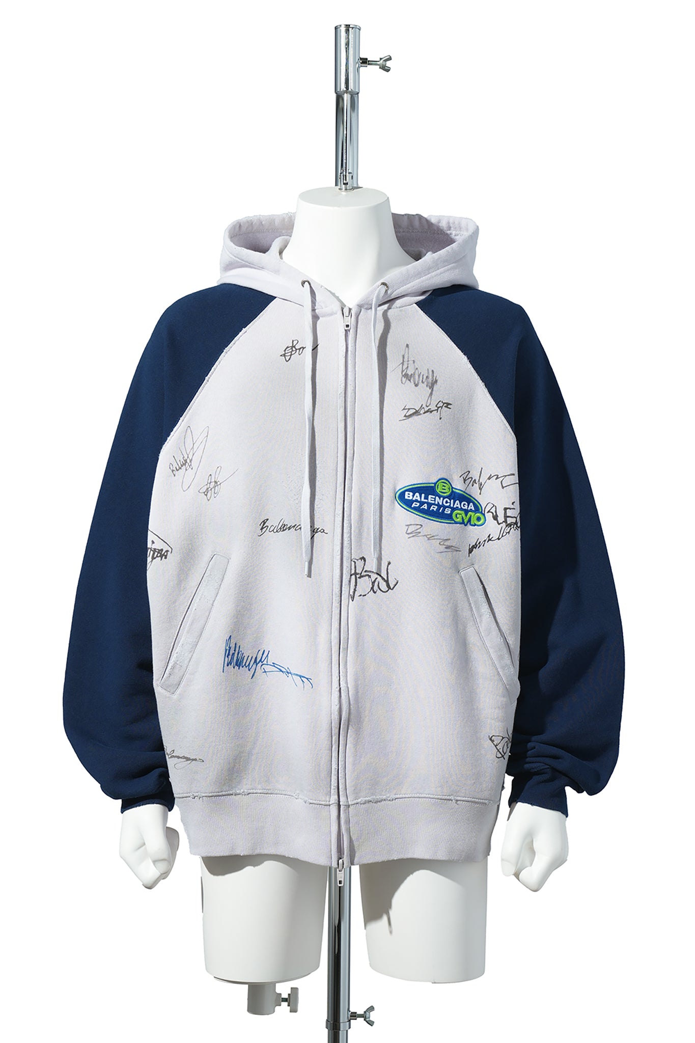 RAGLAN OVERSIZED ZIP-UP HOODIE / 9012:DIRTY WHITE