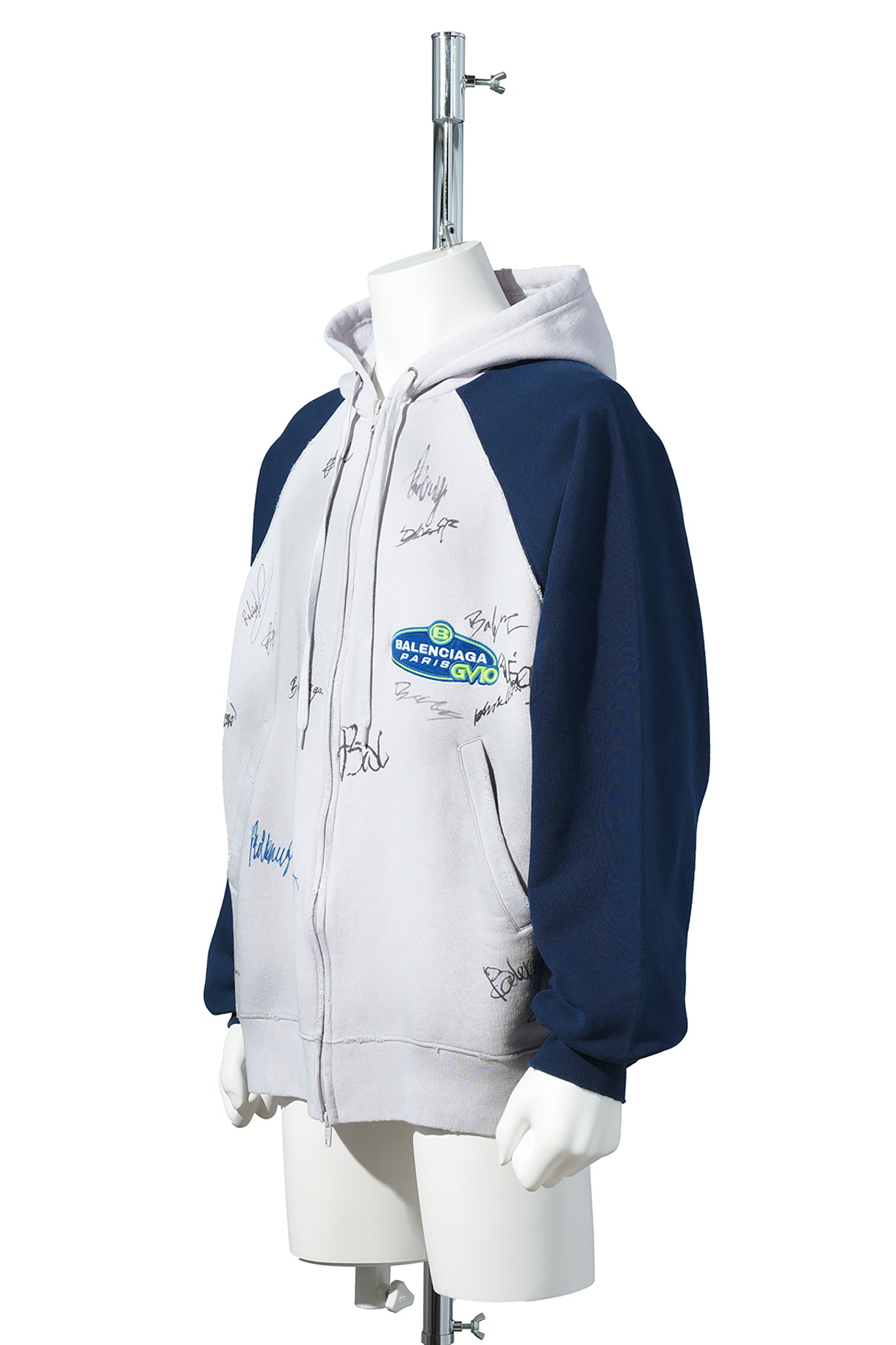 RAGLAN OVERSIZED ZIP-UP HOODIE / 9012:DIRTY WHITE