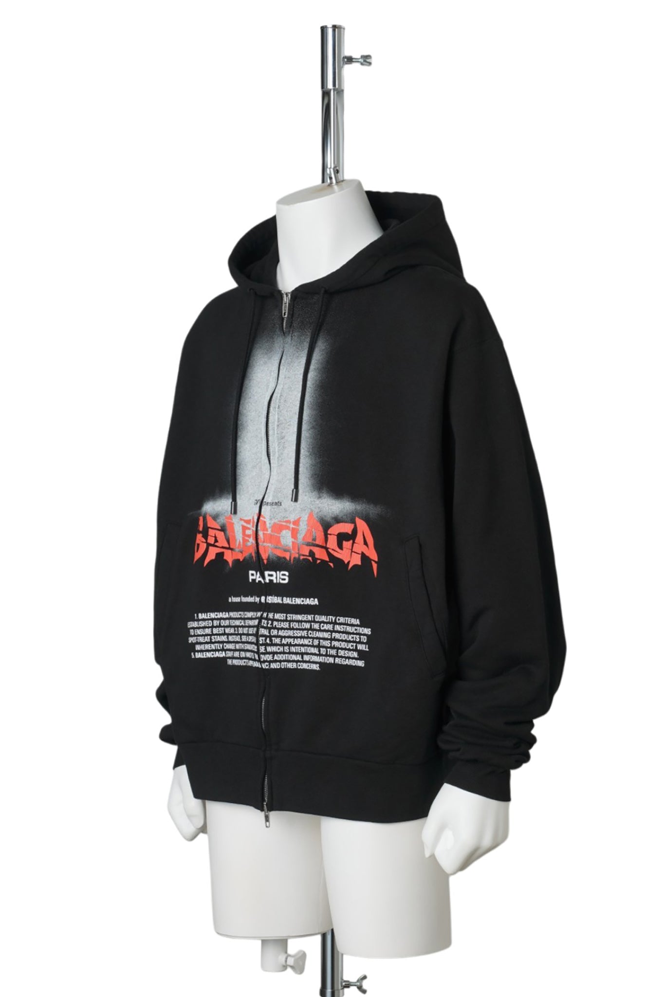 OVERSIZED ZIP-UP HOODIE / 1000:BLACK