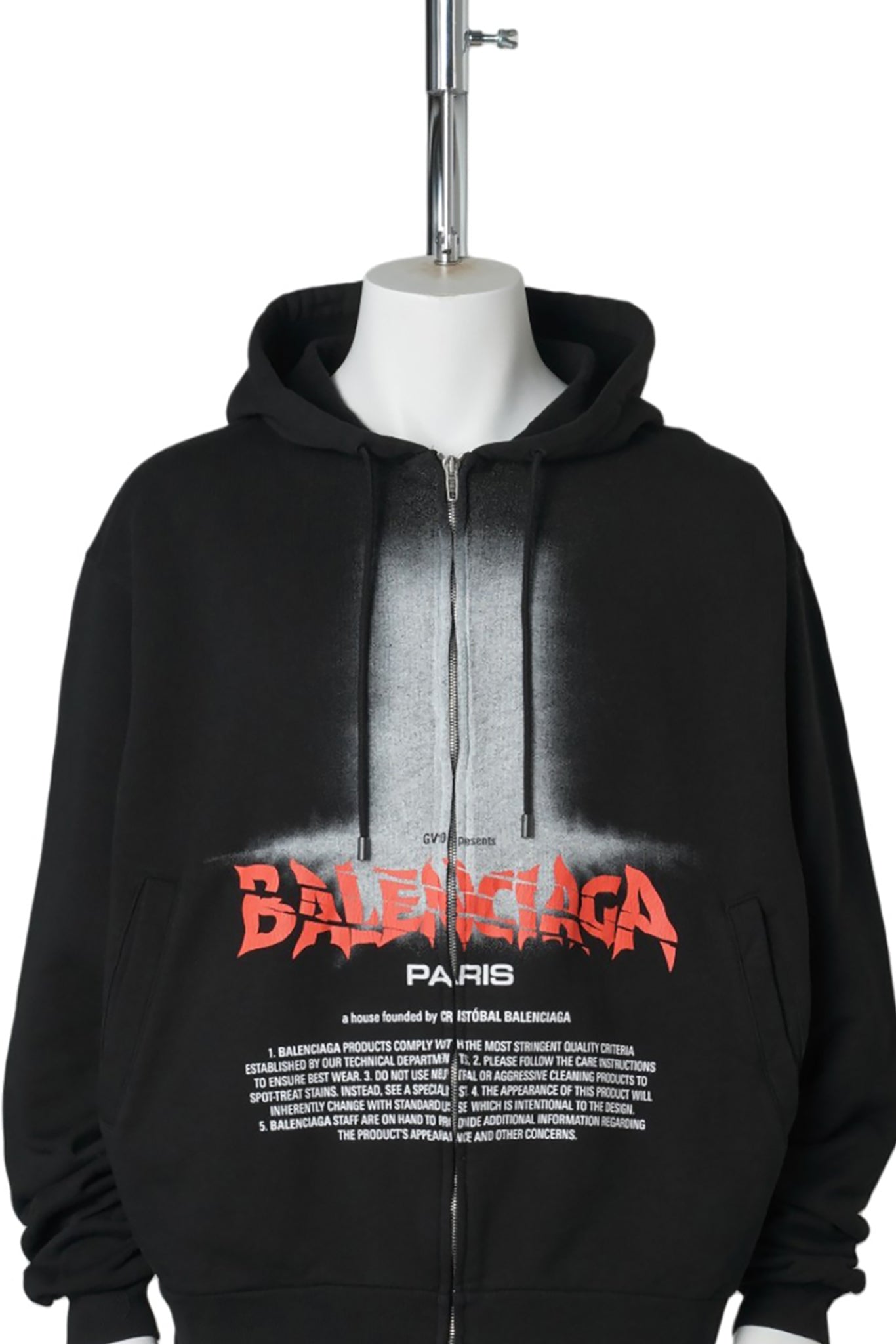 OVERSIZED ZIP-UP HOODIE / 1000:BLACK