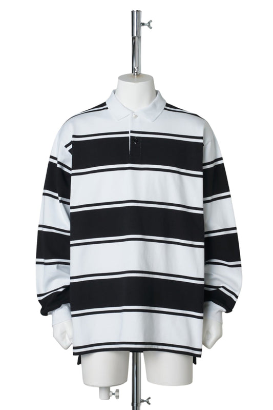 L/S POLO / 1070:BLACK/WHITE