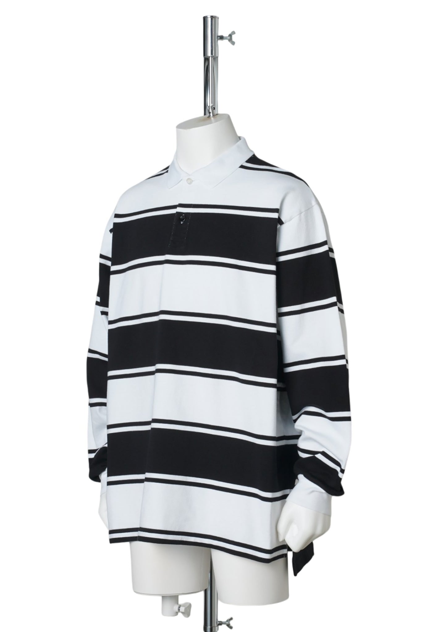 L/S POLO / 1070:BLACK/WHITE