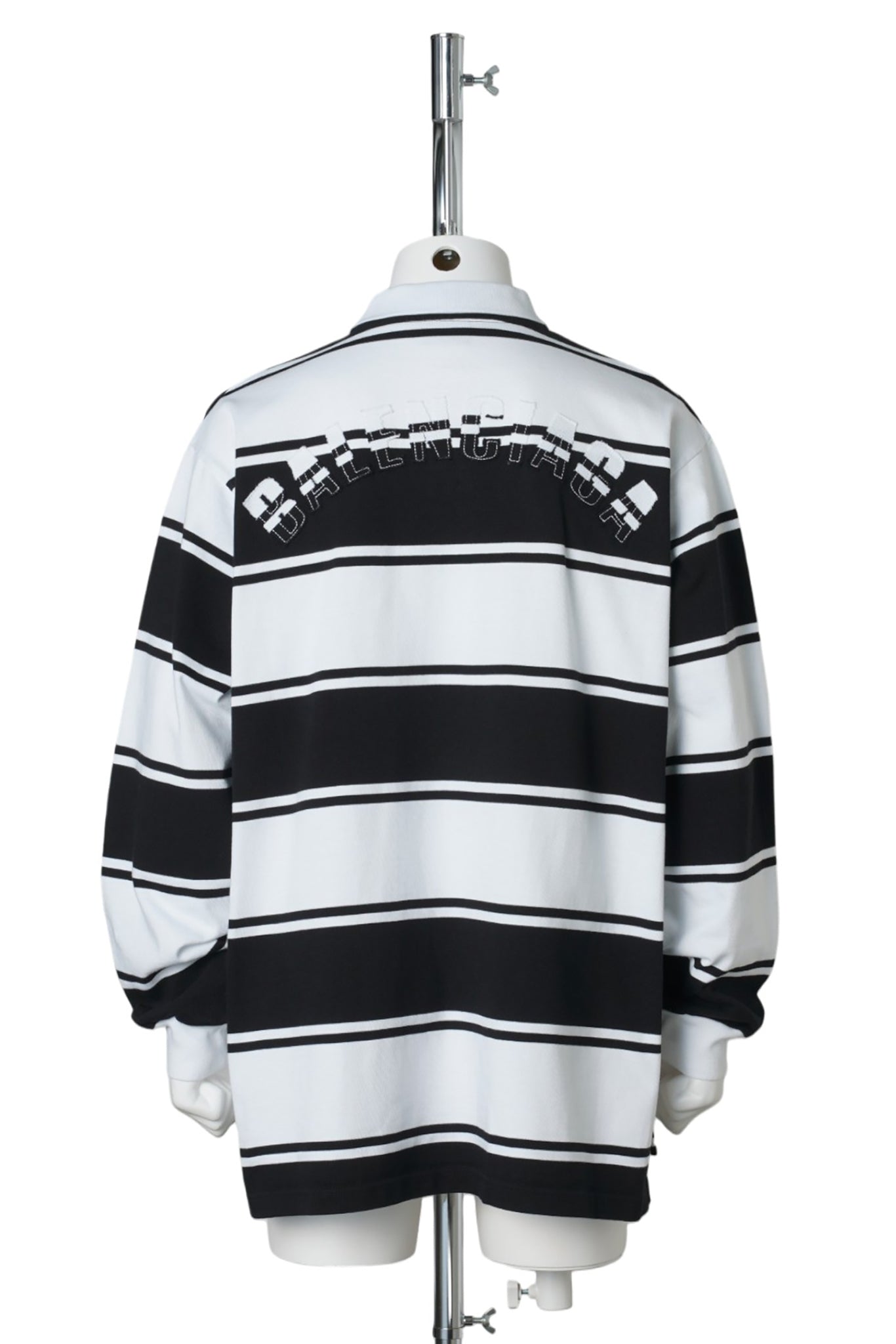 L/S POLO / 1070:BLACK/WHITE